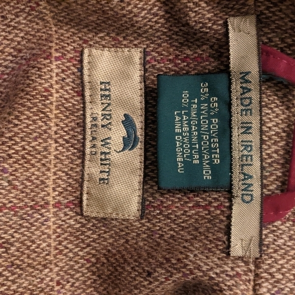 Henry White Quilted Vest Red Medium Wool Blend, vintage - Picture 3 of 9